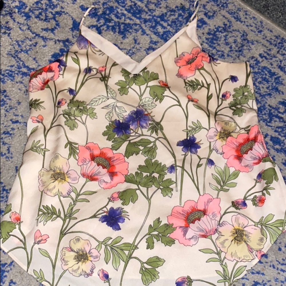 Express Tank Top Floral Pink Pattern